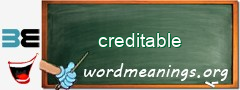 WordMeaning blackboard for creditable